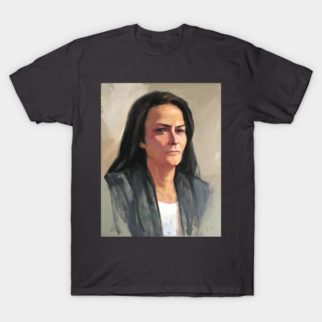 Portrait of Amber ~ oil painting T-Shirt by rozmcq